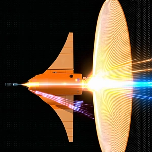 A Futuristic Spacecraft With A Large, Curved, And Brightly Lit Dome On The Front