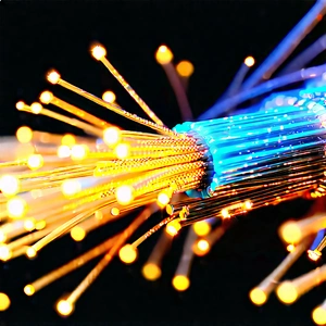 Close-up Of Fiber Optic Cables With Close-up Blue