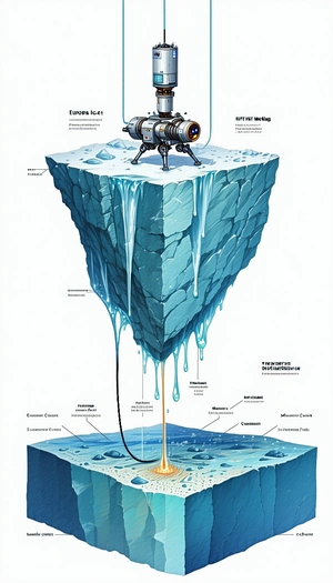 The Image Is A Detailed Illustration Of A Space Station, With A Focus On The Water And Ice Systems