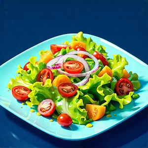 Lifestyle Isometric Design: Fresh Salad Prepared With Vibrant Colors With Colorful Salad