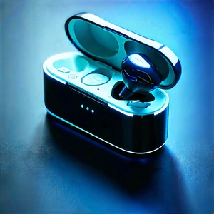 Wireless Earbuds With Glowing Screen With Small Black