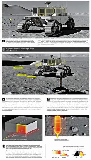 The Image Is A Poster That Features A Robotic Vehicle On The Moon