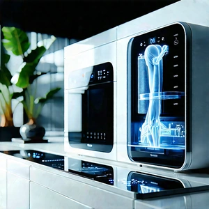Innovative Smart Appliance Design With White Microwave
