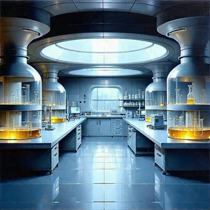 Futuristic Research Laboratory With Large, Well-equipped