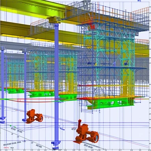 The Image Is A 3d Model Of A Large Structure, Possibly A Bridge Or A Building