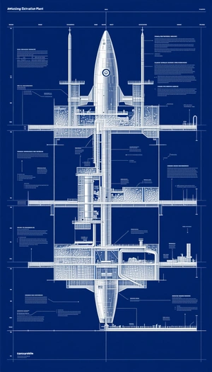 A Blue Drawing Of A Building Is Displayed