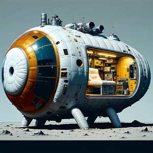 A Large, Futuristic Spacecraft With A Circular Shape