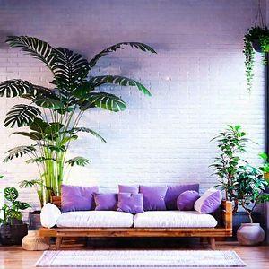 Lifestyle Minimalist Design: Cozy living room with plants and natural elements