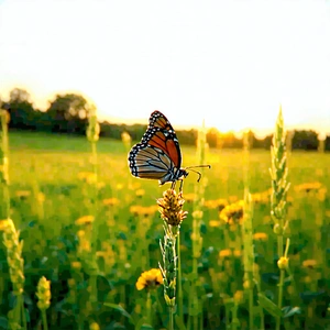Nature Stock Photography: Butterfly In Prairie Grassland With Beautiful Butterfly