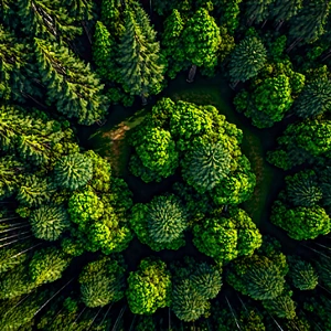 Nature Concept Art: Aerial view of (forest:1.12) canopy