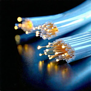 Close-up Of Fiber Optic Cables With Brightly Lit,