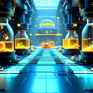 Futuristic Research Laboratory With Image