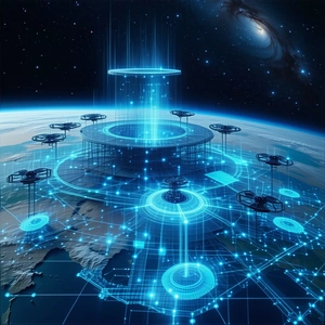 futuristic representation space station