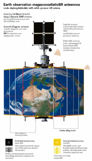 A Large Satellite Is Shown In A Diagram, With A Large Globe In The Center