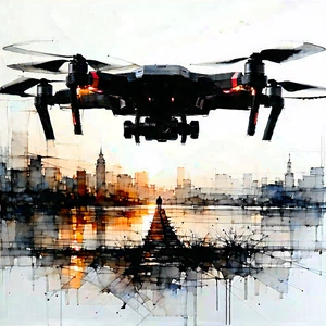 Drone with digital artwork