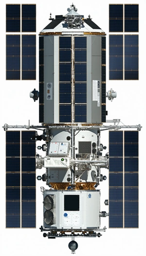 A Spacecraft Is Shown In A White And Black Image