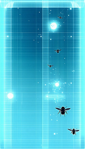 In The Image, There Are Three Bees Flying In The Sky