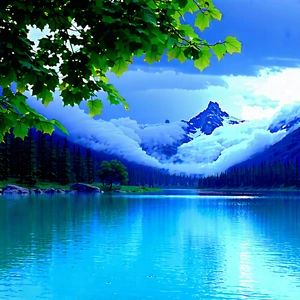 Nature Unreal Engine: Storm Clouds Over Alpine (lake:1.12) With Serene Lake