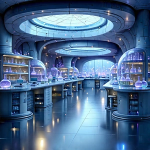 (futuristic:1.41) research laboratory