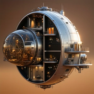 A Large, Round Building With A Dome-shaped Structure