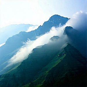 Nature Landscape Photography: (mountain:1.3) range during foggy morning