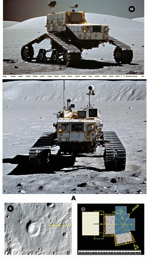 A Large Yellow Vehicle, Possibly A Tank Or A Rover, Driving On A Dirt Road