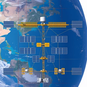 A Large Satellite Is Being Built On A Space Station