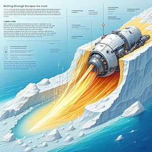 A Large Iceberg Is Shown In A Blue And White Illustration