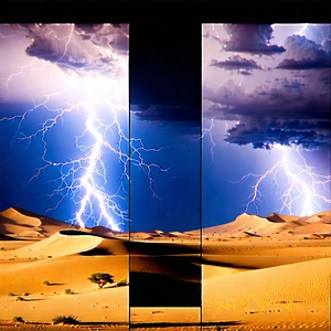Nature Aerial Photography: Lightning over desert