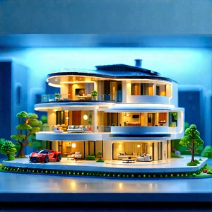 Futuristic Smart Home With Model Large,