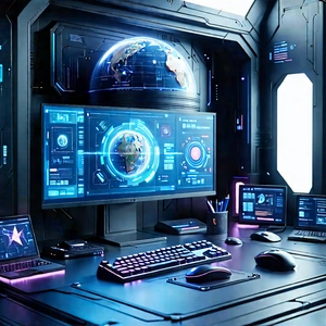 (futuristic:1.42) (digital:1.32) workspace