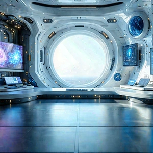 Futuristic Tech Startup Office With Image, There