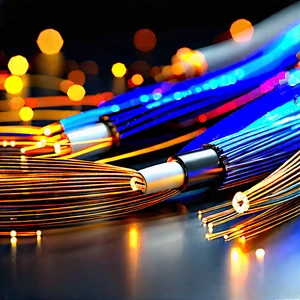 Close-up Of Fiber Optic Cables With Close-up Three