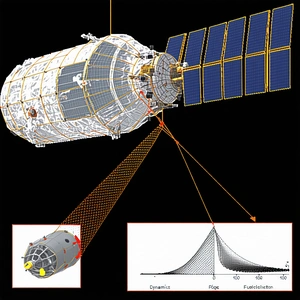 A Spacecraft With A Large Satellite Dish On Its Side