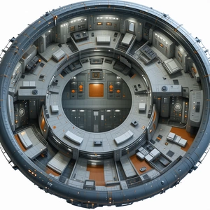 A Large, Round, And Gray Spacecraft Is Shown In A Close-up View