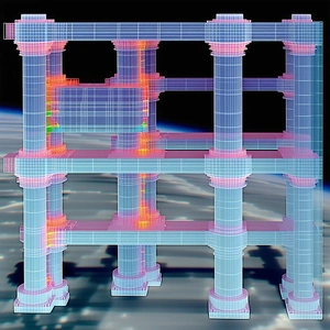 The Image Is A 3d Model Of A Large Building, Possibly A Space Station Or A Futuristic Structure