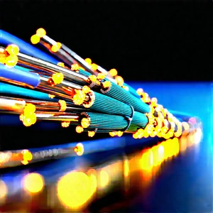 Close-up Of Fiber Optic Cables With Close-up Large