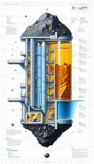 In The Image, There Is A Large, Futuristic-looking Spacecraft With A Yellow And Blue Color Scheme