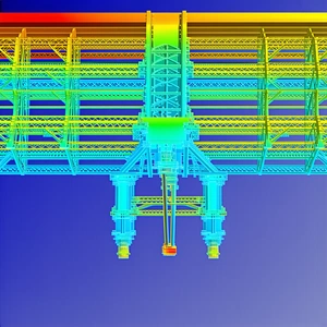 The Image Is A 3d Model Of A Bridge, With A Focus On The Underside Of The Bridge