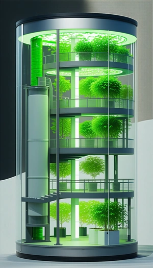 A Large, Multi-level Building Is Filled With A Variety Of Plants