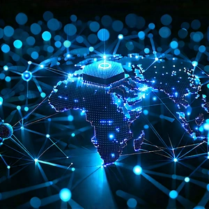 Blockchain Network Visualization With Blue White