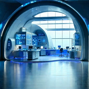 (futuristic:1.35) Research Laboratory With Futuristic Laboratory