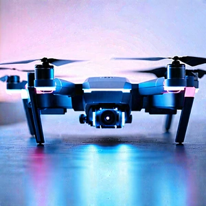 Tech Stock Photography: Drone With Glowing Screen With Black Blue