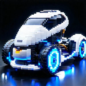Innovative Electric Vehicle (design:1.5) With White Lego