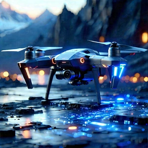 Drone With User Interface With Blue White