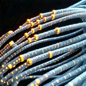 Close-up of fiber optic cables