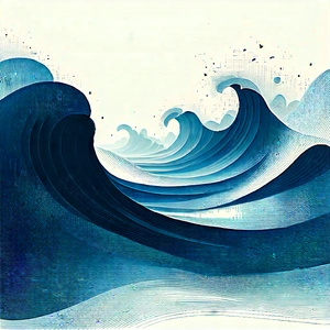 Abstract Ink Drawing: Wave propagation captured in abstract form