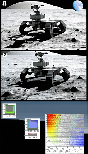 The Image Is A Split Screen Display Of A Robotic Vehicle On A Dirt Surface