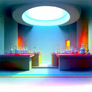 (futuristic:1.44) Research Laboratory With Image, There