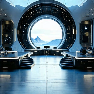 Futuristic Innovation Hub With Futuristic Space